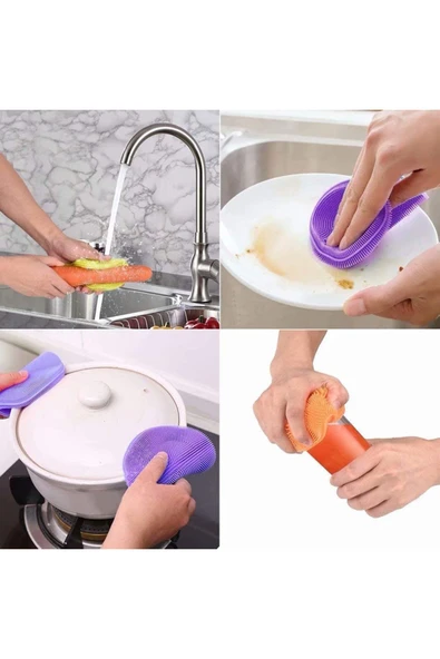 ENASHOP Silikon Bulaşık Yıkama Fırçası 2 Adet ürün görseli 1