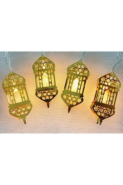 ENASHOP Dekor Ramazan Süsleme Işığı Gün Işığı  Sarı yaldız ürün görseli 1