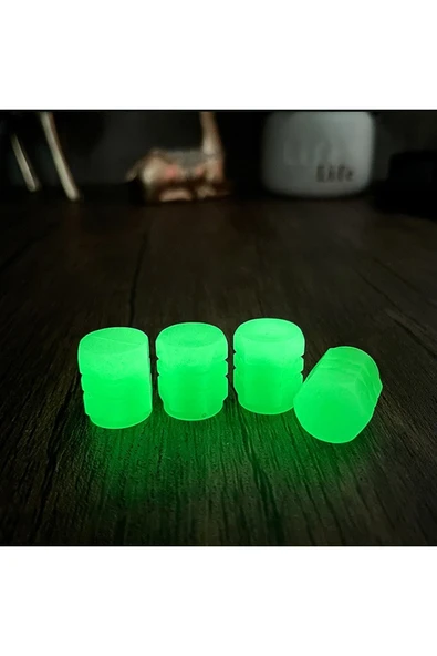 HEXAGON Fosforlu Floresan Led Yeşil Pilsiz Araba Motorsiklet Lastik Sibop Kapaği (2 Adet) ürün görseli 1