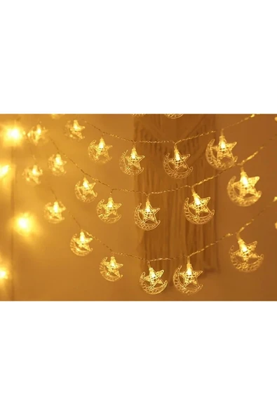 ENASHOP 3m 20 Led 2Kademeli Ay-Yıldız - Resim 2