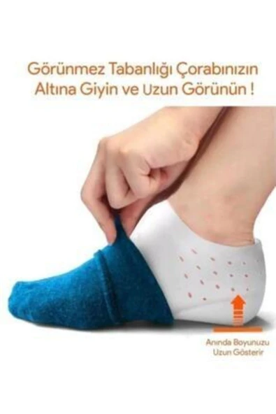 BFC TRADİNG Boy Uzatıcı Silikon Topuk Çorabı Gizli Topuk Yükseltici 3 Cm ürün görseli 1