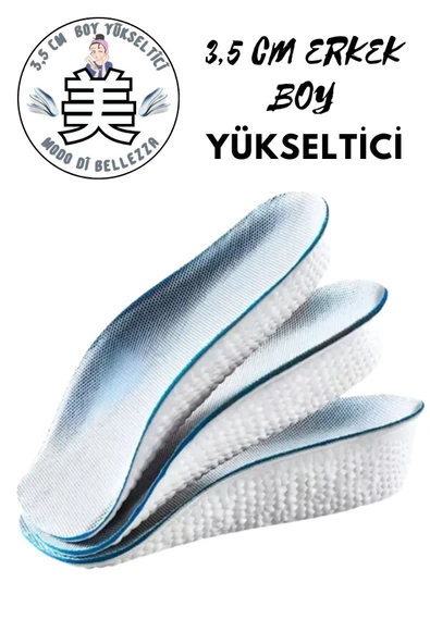 Modo Di Bellezza 1 Çift Boy Uzatan Erkek 2,5 CM Tabanlık, Yarım Boy Ortopedik Topuk Yükseltici, Moon Walk Köpük Taban ürün görseli 1