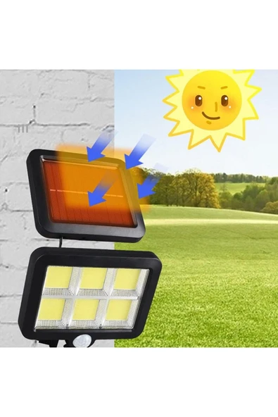 Premium Ticaret  GÜNEŞ ENERJİLİ 120 COB LED IŞIK – BEYAZ RENK | 4.7m Kablolu | 3 Modlu ürün görseli 1