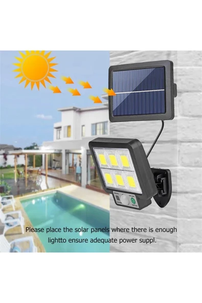 Solar Güneş Enerjili Hareket Sensörlü Solar Aydınlatma 3 Mod 5 Metre Kablo Uzunluk ürün görseli 1