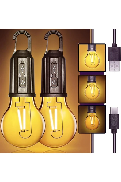 MENFRY Taşınabilir Şarjlı Led Ampül Outdoor Kamp Bahçe Lambası 10W Askılı Kırılmaz Led Işık ürün görseli 1