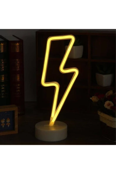 Premium Ticaret Neon Işıklı Şimşek Masa Gece Lambası Tarzını konuştur, ışığını yansıt! ürün görseli 1
