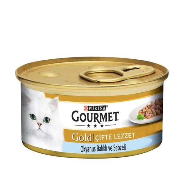 Gourmet Gold Parça Etli Okyanus Balıklı Ve Ispanak Soslu Kedi Konservesi 85g ürün görseli 1