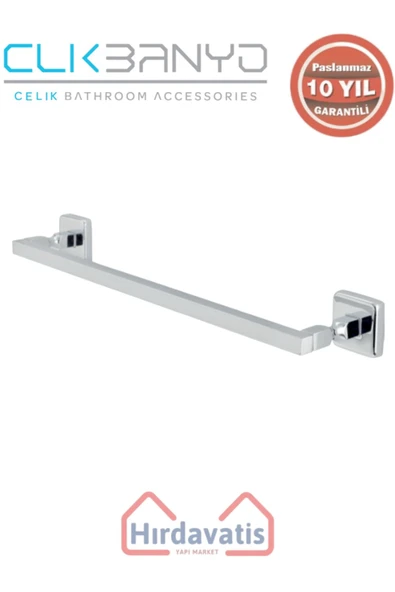ÇELİK BANYO Paslanmaz Pirinç Kumru Kare Boru Uzun Havluluk 50cm ürün görseli 1
