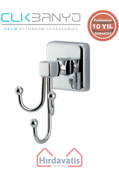 ÇELİK BANYO Paslanmaz Pirinç Kumru Üçlü Bornozluk ürün görseli 1