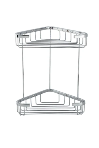 ÇELİK BANYO Paslanmaz Pirinç Efe İkili 18x18cm Sabunluk Şampuanlık Ve Köşe Süngerlik ürün görseli 1