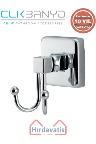 ÇELİK BANYO Paslanmaz Pirinç Kumru İkili Bornozluk ürün görseli 1