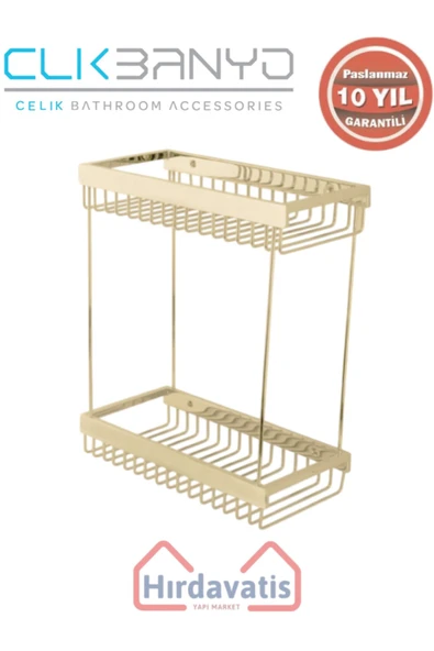 ÇELİK BANYO Paslanmaz Pirinç Kumru Lama Șampuanlık İkili 15x25 Altın Sarı Gold ürün görseli 1