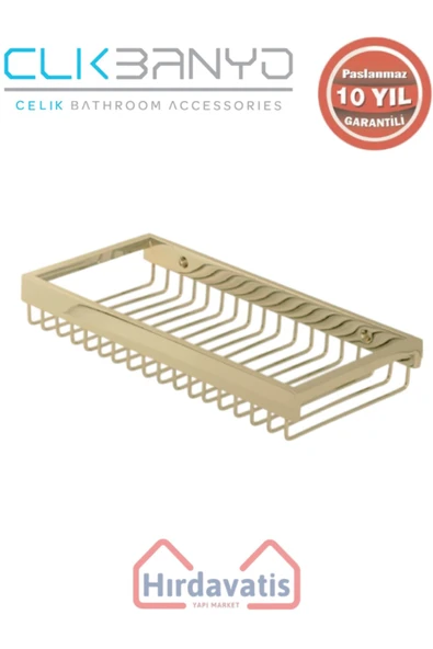 ÇELİK BANYO Paslanmaz Pirinç Kumru Lama Șampuanlık Tekli 15x25 Altın Sarı Gold ürün görseli 1