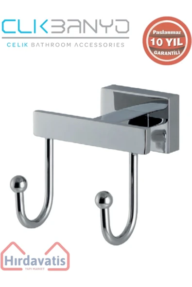 ÇELİK BANYO Paslanmaz Pirinç Kenzo 2’li Askılık ürün görseli 1