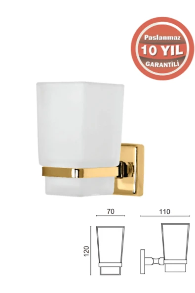 ÇELİK BANYO KU10-004.1 KUMRU DİŞ FIRÇALIK SARI ürün görseli 1