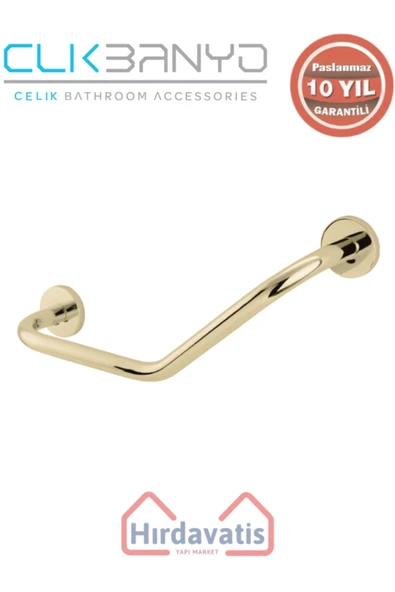 ÇELİK BANYO Paslanmaz Pirinç Flora Küvet Tutamağı 40cm Altın Sarı Gold ürün görseli 1