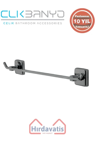 ÇELİK BANYO Paslanmaz Pirinç Kumru Uzun Havluluk 50cm Mat Siyah ürün görseli 1