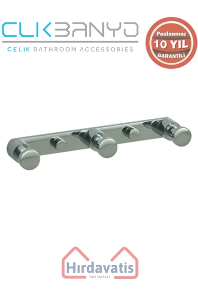 ÇELİK BANYO Paslanmaz Pirinç Flora 3’lü Askılık - Resim 3