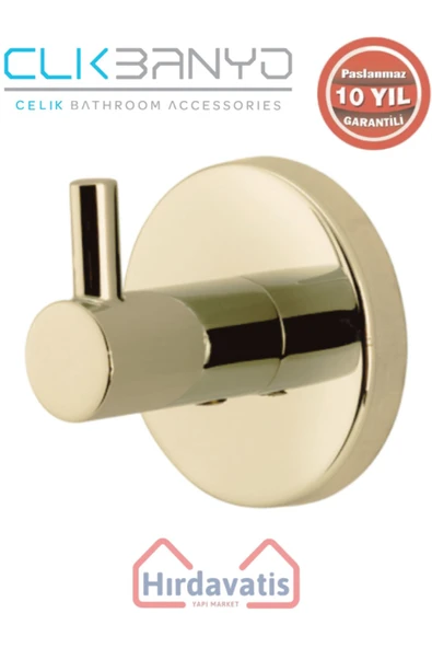 ÇELİK BANYO Paslanmaz Pirinç Flora Tekli Askılık Altın Sarı Gold ürün görseli 1
