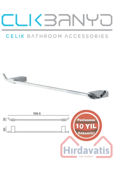 CLK BANYO Paslanmaz Pirinç Titanik 60cm Uzun Havluluk ürün görseli 1