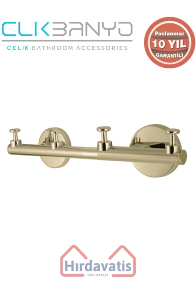 ÇELİK BANYO Paslanmaz Pirinç Flora Askılık Dörtlü Altın Sarı Gold ürün görseli 1