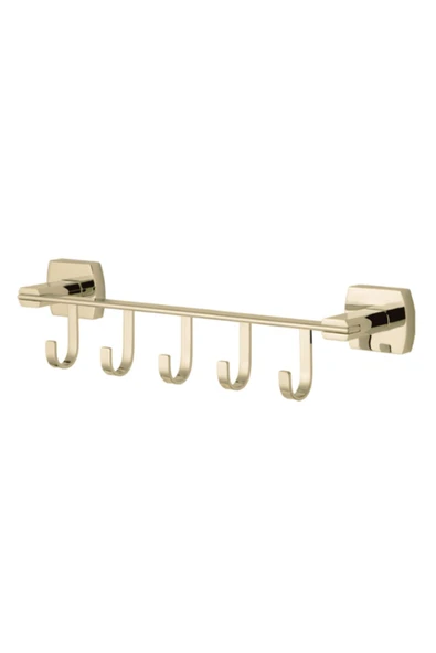 ÇELİK BANYO Paslanmaz Pirinç Milano 5’li Askılık Altın Sarı Gold ürün görseli 1