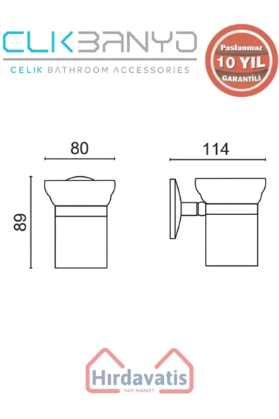 ÇELİK BANYO Paslanmaz Pirinç Bella Fırçalık - Resim 2