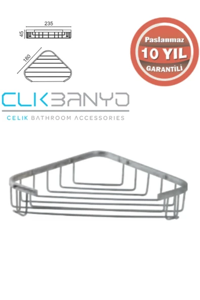 ÇELİK BANYO 25-168.1P Eda Tekli Köşe 18X18 Sabunluk ve Şampuanlık ürün görseli 1