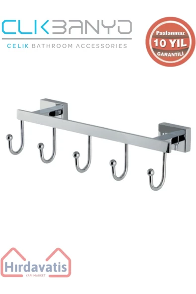 ÇELİK BANYO Paslanmaz Pirinç Kenzo 5’li Askılık ürün görseli 1