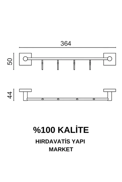 ÇELİK BANYO Paslanmaz Pirinç Vizyon 4’lü Askılık - Resim 2