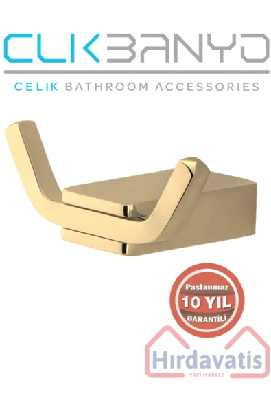 ÇELİK BANYO Paslanmaz Pirinç Titanik Bornozluk Havlu Askısı Altın Sarı Gold ürün görseli 1