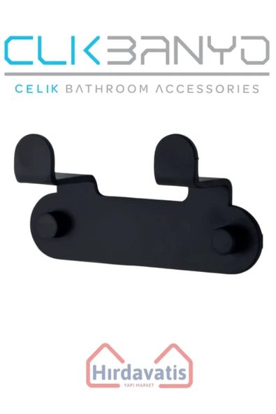 ÇELİK BANYO Paris DKP İkili Askılık Mat Siyah ürün görseli 1
