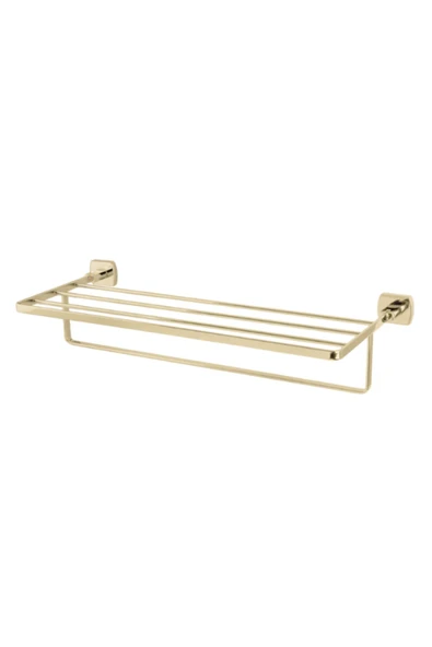 ÇELİK BANYO Paslanmaz Pirinç Milano  Raf Havluluk 50cm Altın Sarı Gold ürün görseli 1