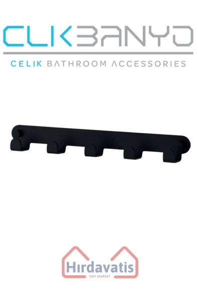 ÇELİK BANYO Paris DKP Beşli Askılık Mat Siyah ürün görseli 1