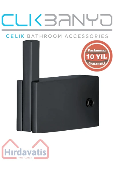 ÇELİK BANYO Paslanmaz Pirinç Titanik Bornozluk Tekli Havlu Askısı Mat Siyah ürün görseli 1