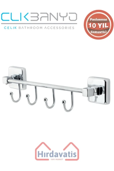 ÇELİK BANYO Paslanmaz Pirinç Kumru Kancalı 4’lü Askılık ürün görseli 1