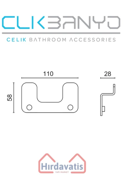 ÇELİK BANYO Paris DKP İkili Askılık Mat Siyah - Resim 2