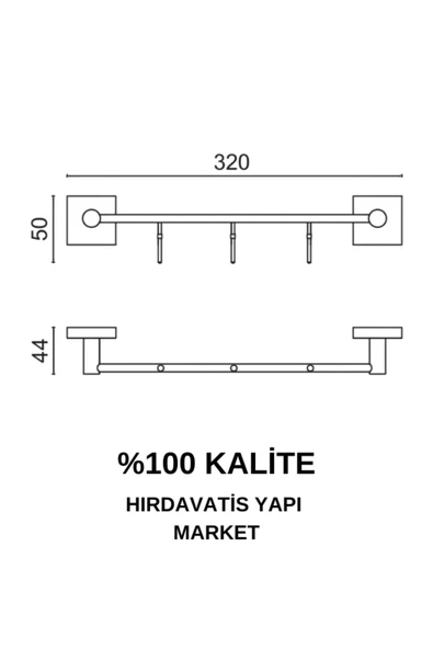 ÇELİK BANYO Paslanmaz Pirinç Vizyon  3’lü Askılık - Resim 2