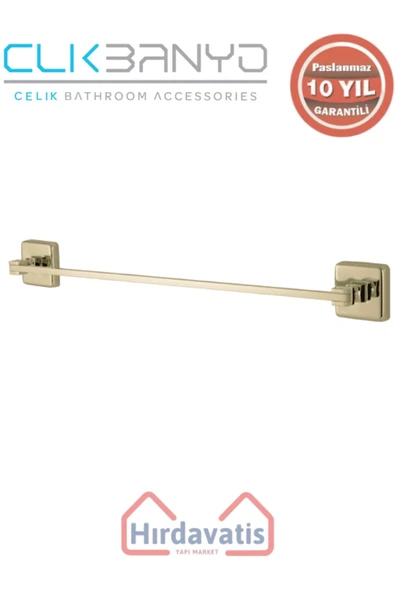 ÇELİK BANYO Paslanmaz Pirinç Kumru Uzun Havluluk 50cm Altın Sarı Gold ürün görseli 1