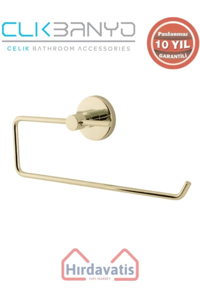 ÇELİK BANYO Paslanmaz Pirinç Flora Açık Kağıt Havluluk Altın Sarı Gold ürün görseli 1