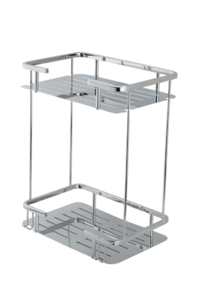 ÇELİK BANYO Paslanmaz Pirinç Lidya İkili 15x22cm Sabunluk Şampuanlık Ve Köşe Süngerlik ürün görseli 1