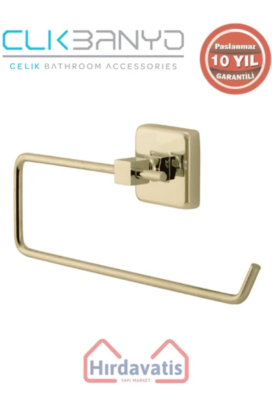 ÇELİK BANYO Paslanmaz Pirinç Kumru Açık Kağıt Havluluk Altın Sarı Gold ürün görseli 1