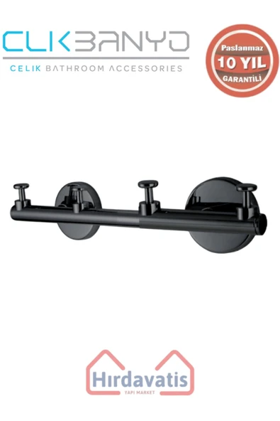 ÇELİK BANYO Paslanmaz Pirinç Flora Askılık Dörtlü Mat Siyah ürün görseli 1