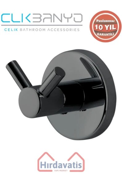 ÇELİK BANYO Paslanmaz Pirinç Flora Çiftli Askılık Mat Siyah ürün görseli 1