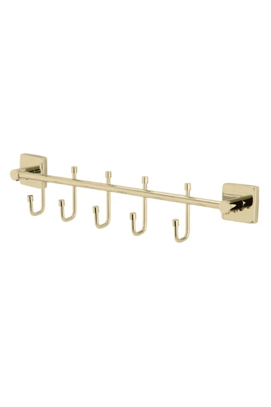 ÇELİK BANYO Paslanmaz Pirinç Vizyon 5’li Askılık Altın Sarı Gold ürün görseli 1