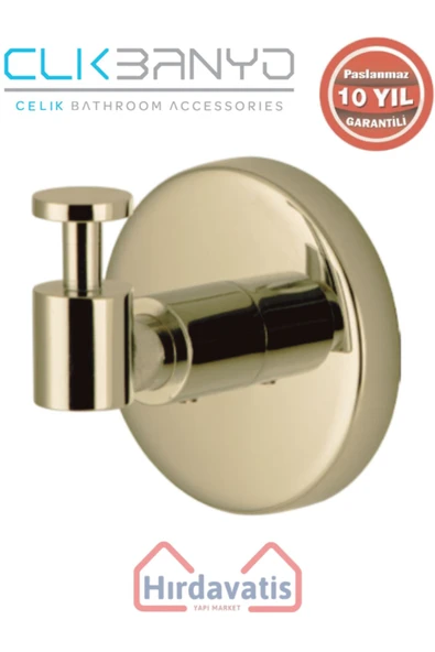 ÇELİK BANYO Paslanmaz Pirinç Flora Askılık Tekli Altın Sarı Gold ürün görseli 1