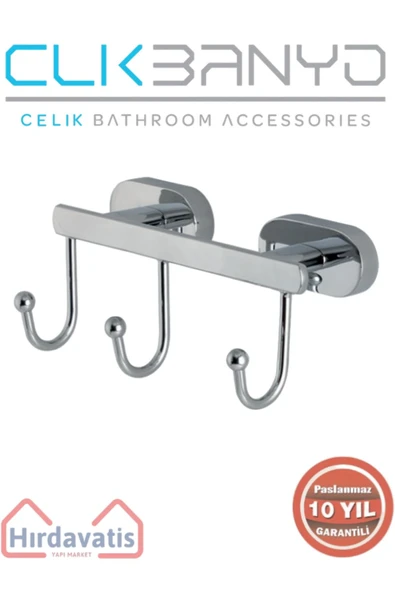 ÇELİK BANYO Paslanmaz Pirinç Zirve 3’lü Askılık ürün görseli 1