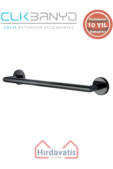 ÇELİK BANYO Paslanmaz Pirinç Flora Küvet Kolu 60cm Mat Siyah ürün görseli 1