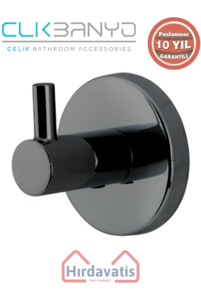 ÇELİK BANYO Paslanmaz Pirinç Flora Tekli Askılık Mat Siyah ürün görseli 1