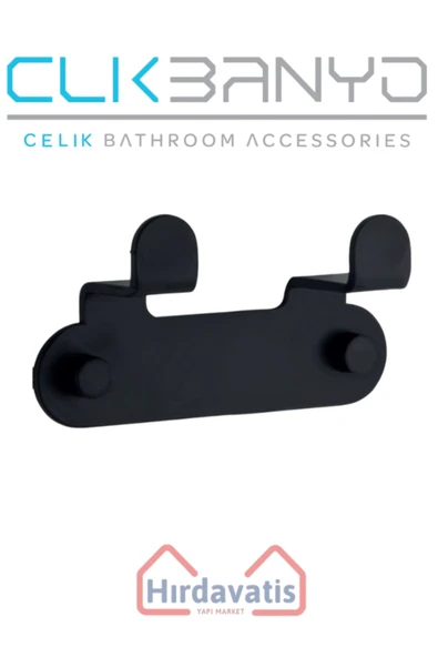 ÇELİK BANYO Paris DKP İkili Askılık Mat Siyah - Resim 3